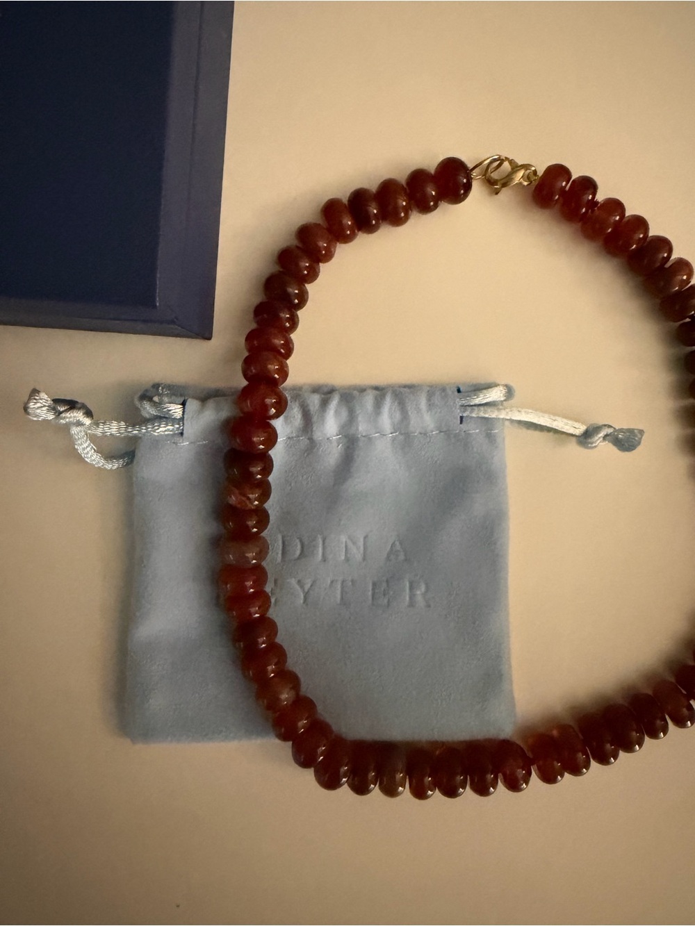 Adina Reyter Deep Red Amber Bead Necklace - Picture 2 of 5